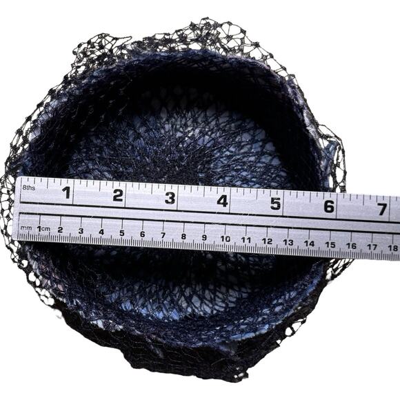 VTG Women's 40s 2 Pc Antique Blue Dress Suit Pill Box S 1940s Jacket Skirt WWII - Picture 13 of 16